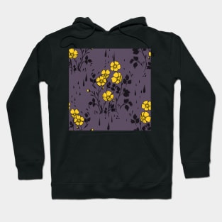 Purple and Yellow Flower Pattern Hoodie